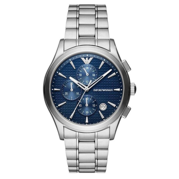 Emporio Armani Chronograph Blue Dial Silver Steel Strap Watch For Men - AR11528 - Image 7